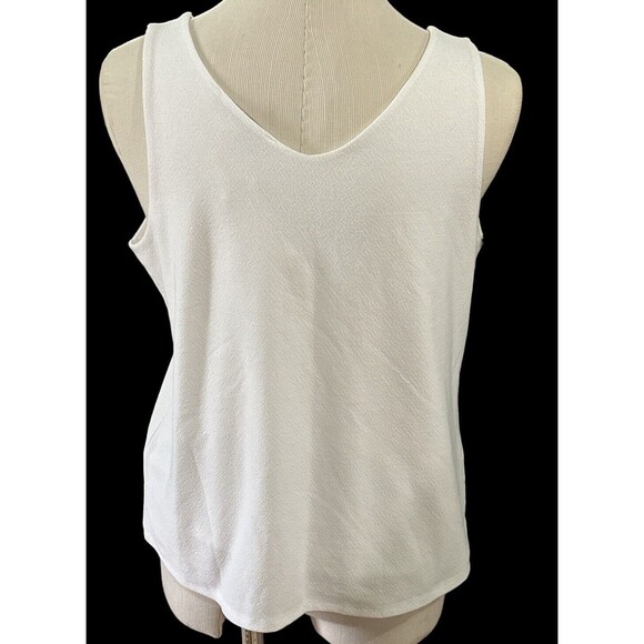 Loft Women's White Shoulder Ring Cami Tank Top Blouse Boho‎ Size L NWT - Picture 2 of 5